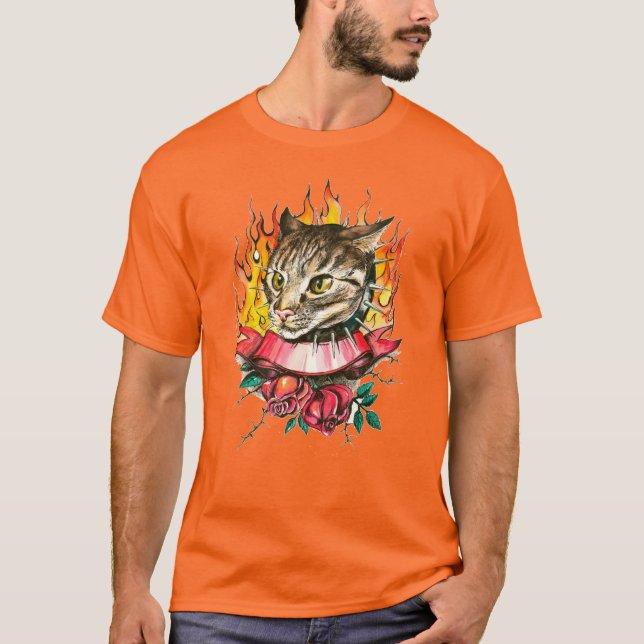 Camiseta Gatinho Tie-Dye, Rainbow Swirl (Frente)