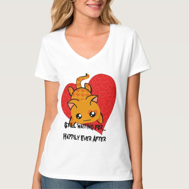 Camiseta Gatinho Ultra Cute Anti-Valentine Kawaii (Frente)