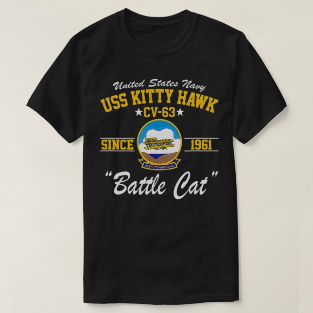 Camiseta GATINHO USS Hawk CV63  (Frente do Design)