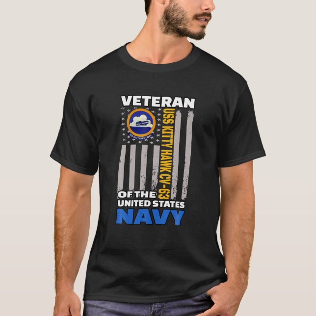 Camiseta GATINHO USS Hawk CV-63 Transportadora de Aeronaves (Frente)
