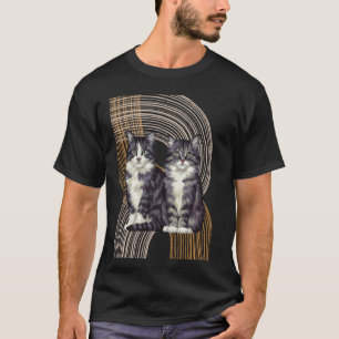 Camiseta Gatinho Vintage Gato Estilo Moderno Retro Meados d