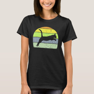 Camiseta Gatinho Vintage Silhueta de Animal Gato Retro Anos