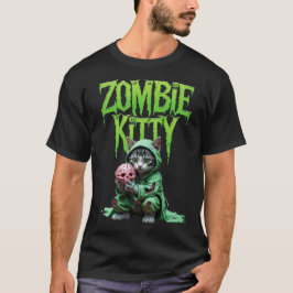 Camiseta Gatinho Zombie: Teto do Gato Halloween