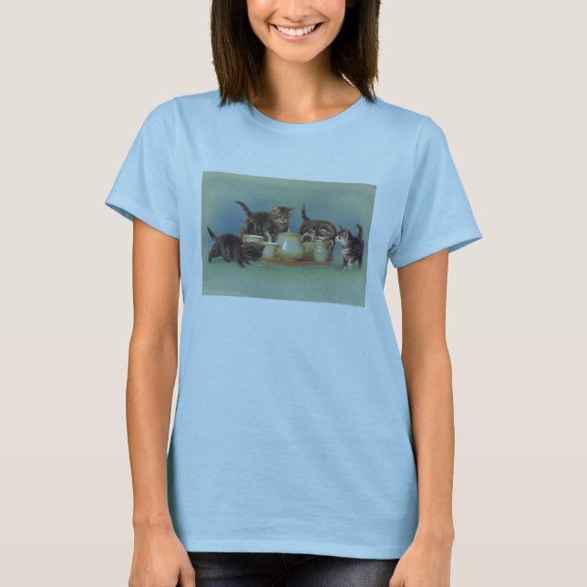 Camiseta Gatinhos adoráveis do vintage (Frente)