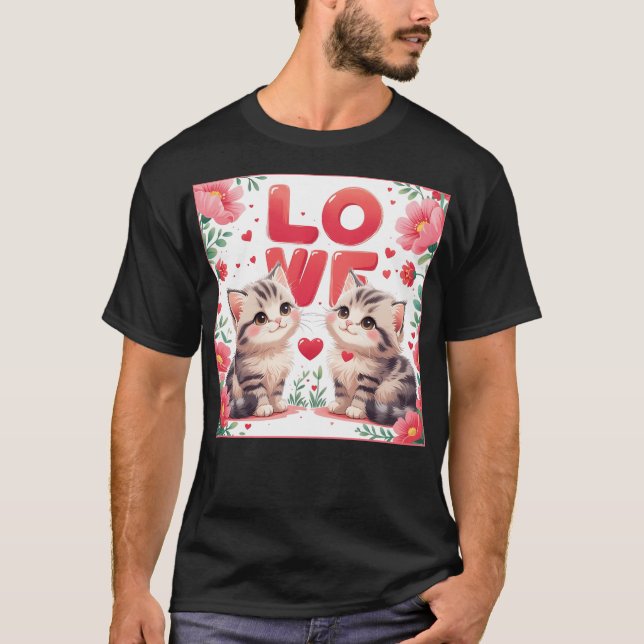 Camiseta Gatinhos amando um amor doce (Frente)