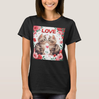 Camiseta Gatinhos apaixonados um amor doce