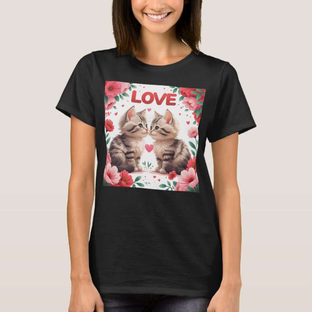 Camiseta Gatinhos apaixonados um amor doce (Frente)