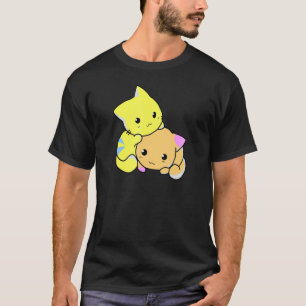 Camiseta Gatinhos Coloridos Bonitos Brincando Gato