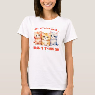 Camiseta Gatinhos Coloridos Bonitos - Vida Sem Gatos?