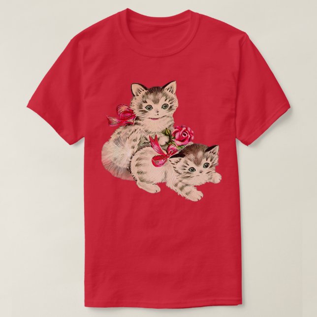 Camiseta Gatinhos com Arcos Rosa (Frente do Design)