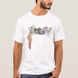Camiseta Gatinhos Curiosos Personalizada Monograma