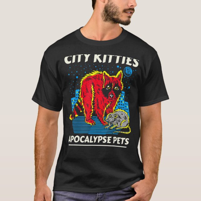 Camiseta Gatinhos da cidade Apocalypse Pets Raccoon Ogambm  (Frente)