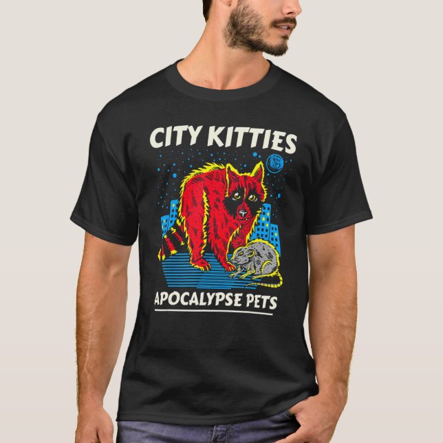 Camiseta Gatinhos da cidade Apocalypse Pets Raccoon Ogambm  (Frente)