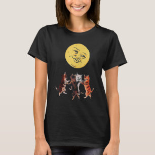 Camiseta Gatinhos Dançando ao Luar Dança de Gato Sarcástico