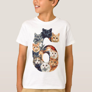 Camiseta Gatinhos De Aniversário De 6, Gatinhos De 6 Anos D
