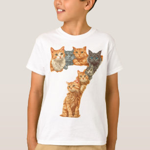 Camiseta Gatinhos De Aniversário De 7, Gatinhos De 7 Anos