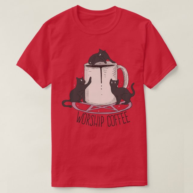 Camiseta Gatinhos de café culto (Frente do Design)