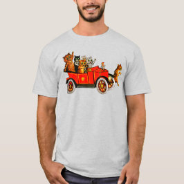 Camiseta Gatinhos de Cartoon Engraçados Vintage em Carro Cl
