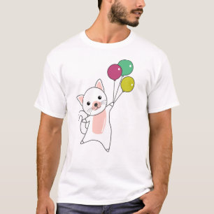 Camiseta Gatinhos de Gato Balões de Cachorros Crianças de A