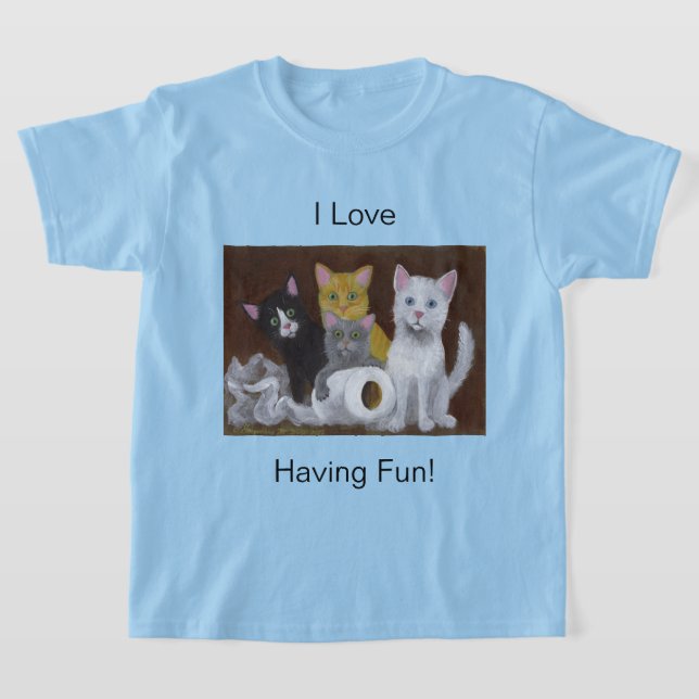 Camiseta Gatinhos divertidos Com T-Shirt (Postura )