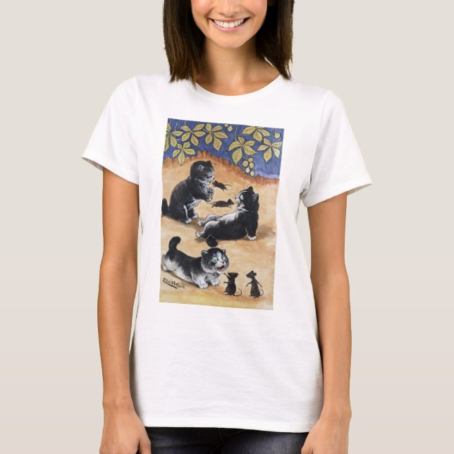 Camiseta Gatinhos e Ratos, Louis Wain (Frente)