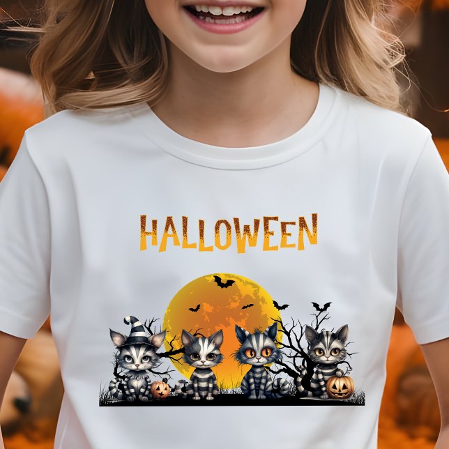 Camiseta Gatinhos Fantasmas Adoráveis de Lua Spooky (Criador carregado)