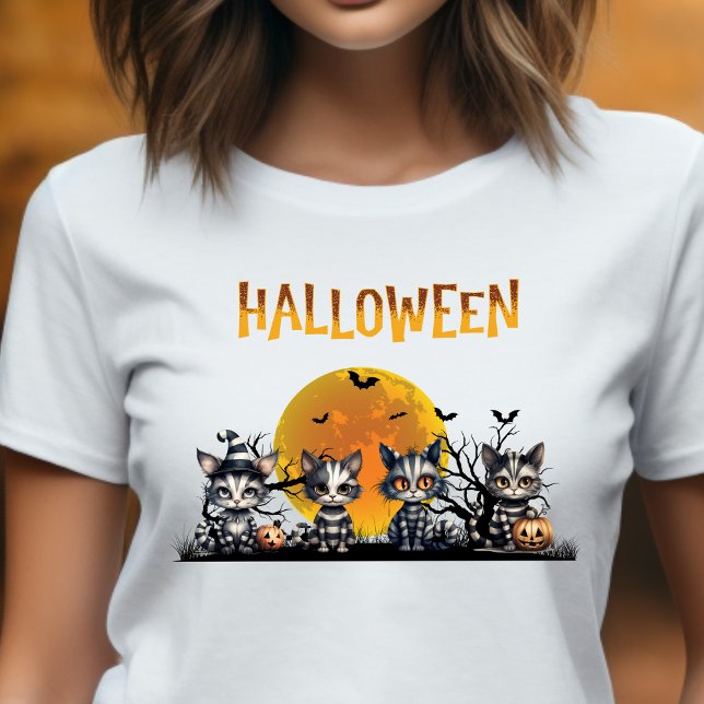 Camiseta Gatinhos-Fantasmas-Fantasmas-Gato-de-Halloween, de (Criador carregado)