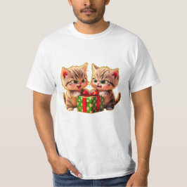 Camiseta **Gatinhos Fofos Brigando por um Presente – Christ