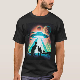 Camiseta Gatinhos Galáxicos Gatos OVNI Gato No Espaço 35