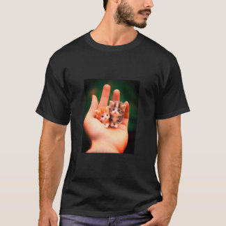 Camiseta Gatinhos miniatura adoráveis em mãos