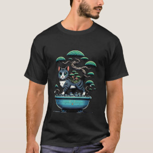 Camiseta Gatinhos no Jardim Bonsai com Estilo Zen