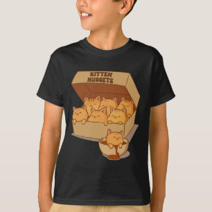 Camiseta Gatinhos Nuggets Comida Fofo-de-gato