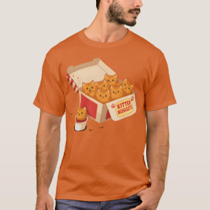 Camiseta Gatinhos Nuggets Comida Rápida Família Gatos Engra