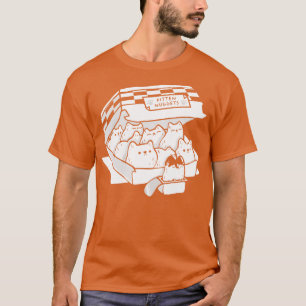 Camiseta Gatinhos Nuggets de Comida rápida Gato preto e bra
