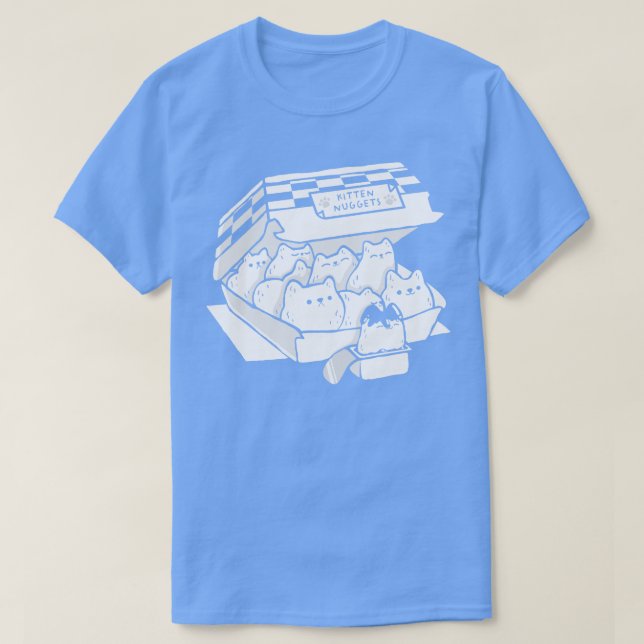 Camiseta Gatinhos Nuggets de Comida rápida Gato preto e bra (Frente do Design)