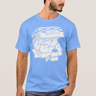 Camiseta Gatinhos Nuggets de Comida rápida Gato preto e bra