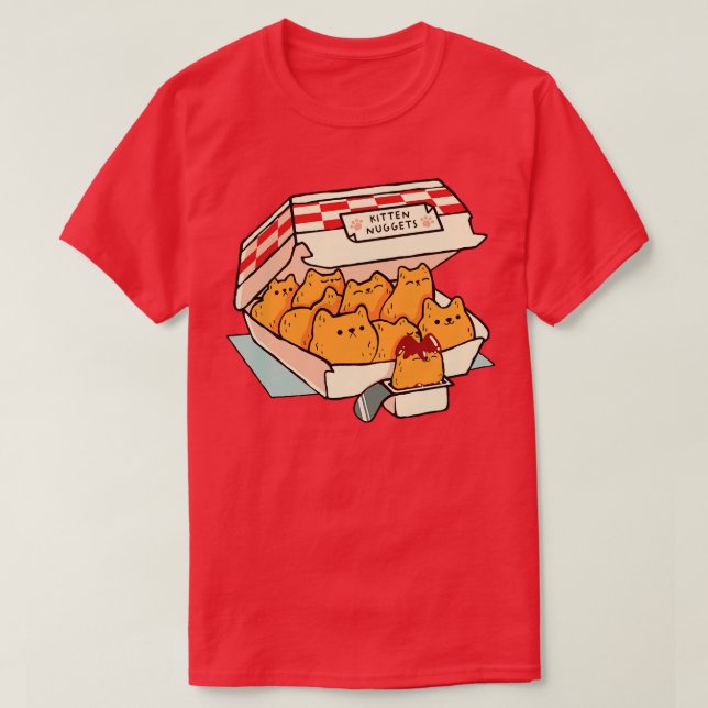 Camiseta Gatinhos Nuggets Gato de Comida Rápida por Tobe Fo (Frente do Design)