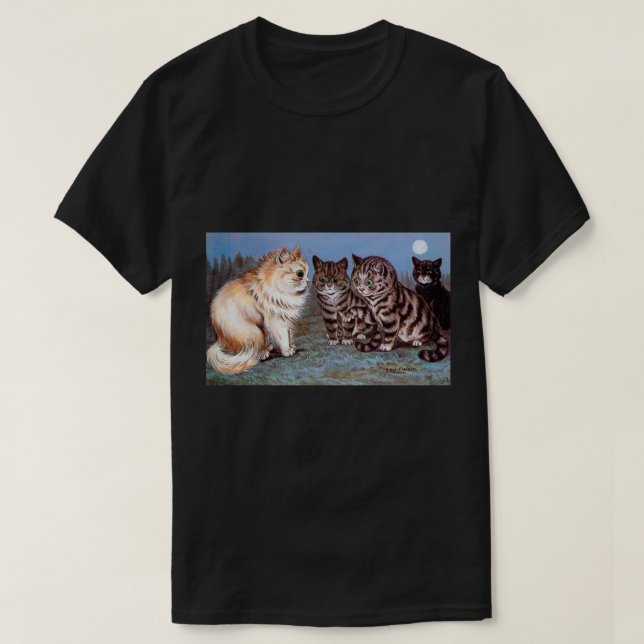Camiseta Gatinhos que encontram-se no luar, Louis Wain (Frente do Design)