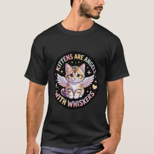 Camiseta Gatinhos são Anjos com Bigodes Gato Fofo Pet -