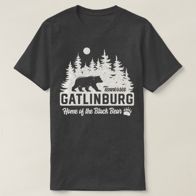 Camiseta Gatlinburg Tennessee Black Bear Enfumaçado Mounta (Frente do Design)