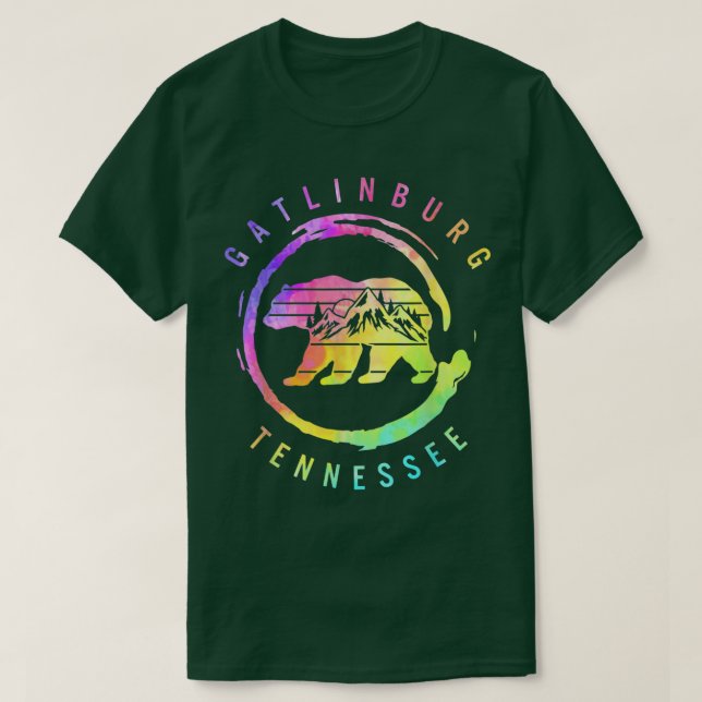 Camiseta Gatlinburg Tennessee Montanhas Enfumaçados do Exce (Frente do Design)
