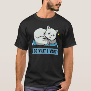 Camiseta Gato 2022 Retro Gato Eu Faço O Que Quero Gato 3