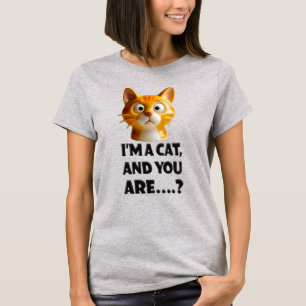 Camiseta Gato 3D com Atitude: 'Sou um Gato, e Você É..