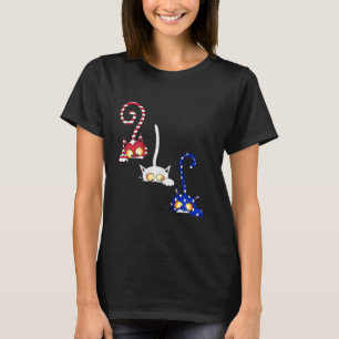 Camiseta Gato 4 de Julho Bandeira Americana Vermelha Branca