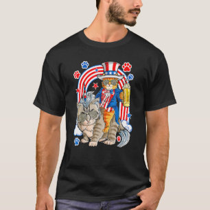 Camiseta Gato 4 De Julho De Óculos E Unicórnio Meowica Com