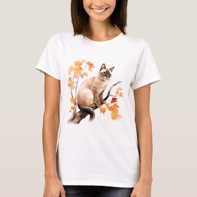 Camiseta Gato 6 na queda de T-Shirt (Frente)