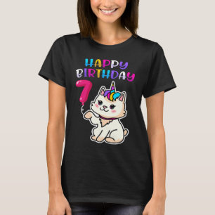 Camiseta Gato 7 Birthday Feliz Aniversário Gatinho de Catic