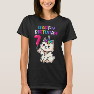 Camiseta Gato 7 Birthday Feliz Aniversário Gatinho de Catic