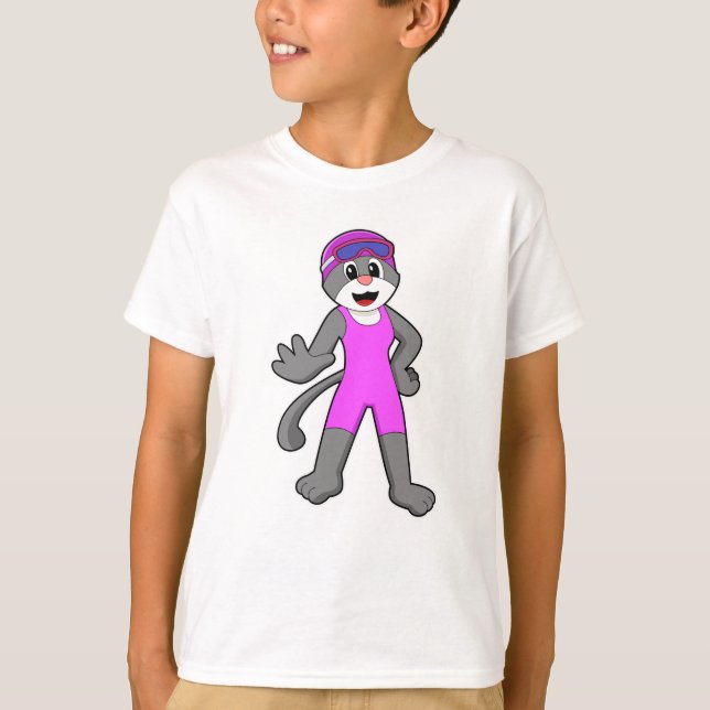 Camiseta Gato a Nadar com maiô (Frente)