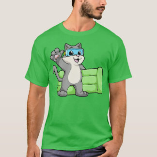 Camiseta Gato a Nadar com óculos de Nadação 1
